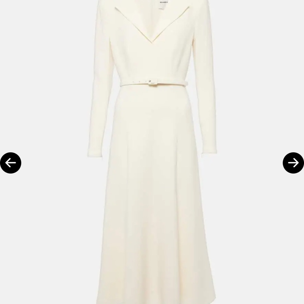 NWOT Roland Mouret Cream Long-Sleeve Midi Dresses. No belt